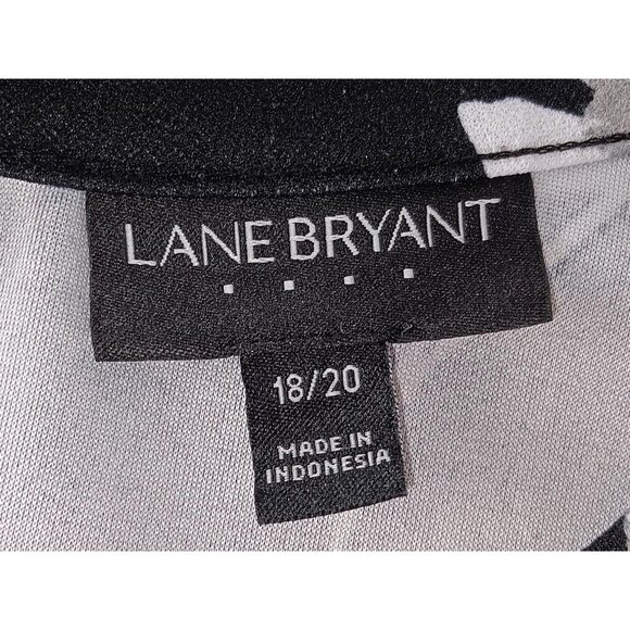 Lane Bryant Womens A-Line Dress Black Floral Stretch Short Sleeve Casual 18/20 - Picture 4 of 10